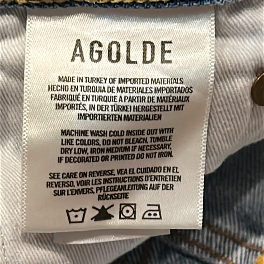 AGOLDE Women's Parker Vintage Distressed Denim Shorts size 25 Button Fly - Picture 8 of 14